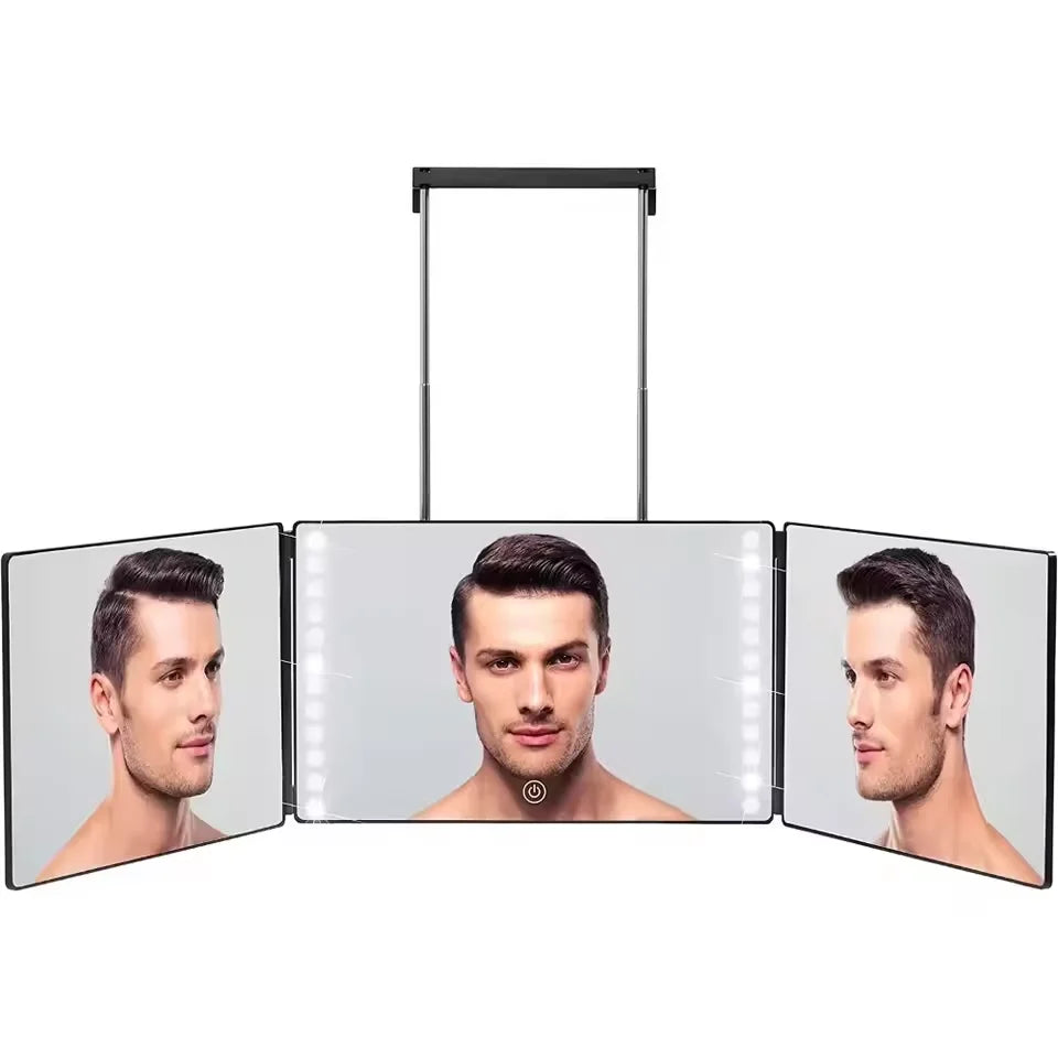 Trifold LED 3-Way Self Haircut & Makeup Mirror