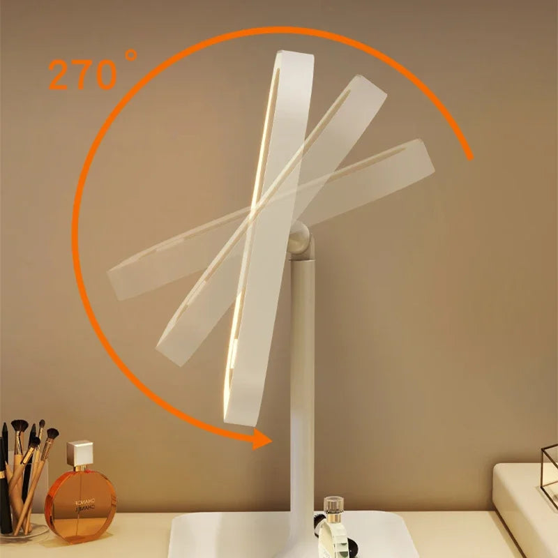 LED Desktop Vanity Mirror with 3-Color Dimmable Light