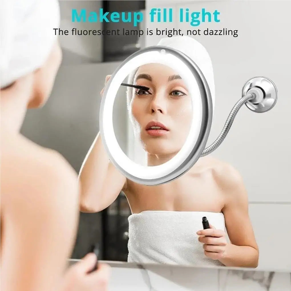 10X Magnifying LED Makeup Mirror with Flexible Gooseneck