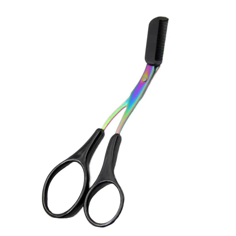 Stainless Steel Eyebrow Trimmer Scissors with Comb