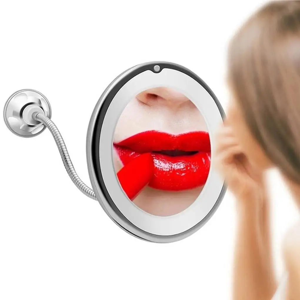 10X Magnifying LED Makeup Mirror with Flexible Gooseneck