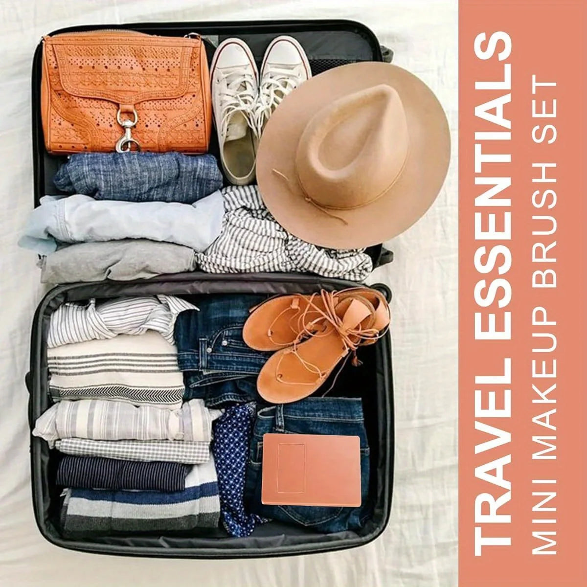 5-Piece Travel Makeup Brush Set with Storage Box