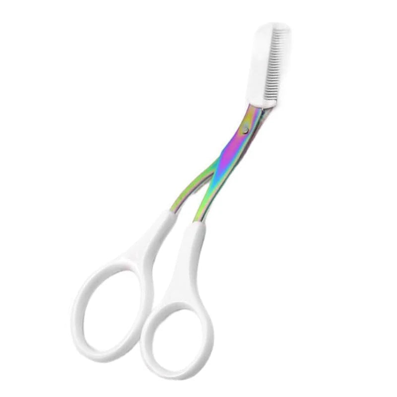 Stainless Steel Eyebrow Trimmer Scissors with Comb