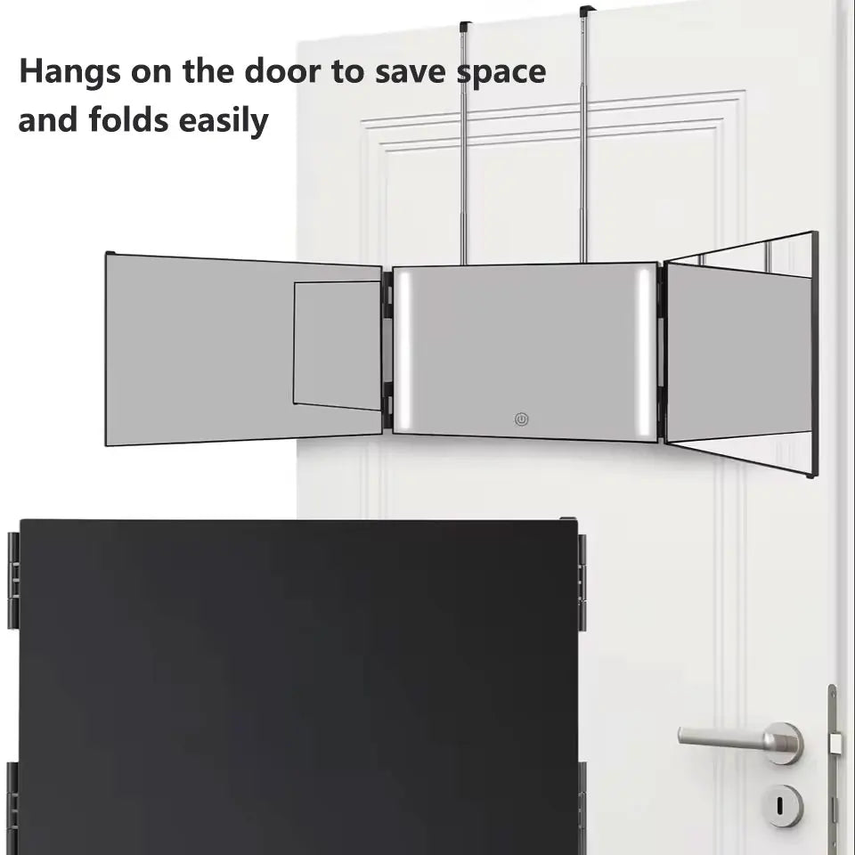 Trifold LED 3-Way Self Haircut & Makeup Mirror