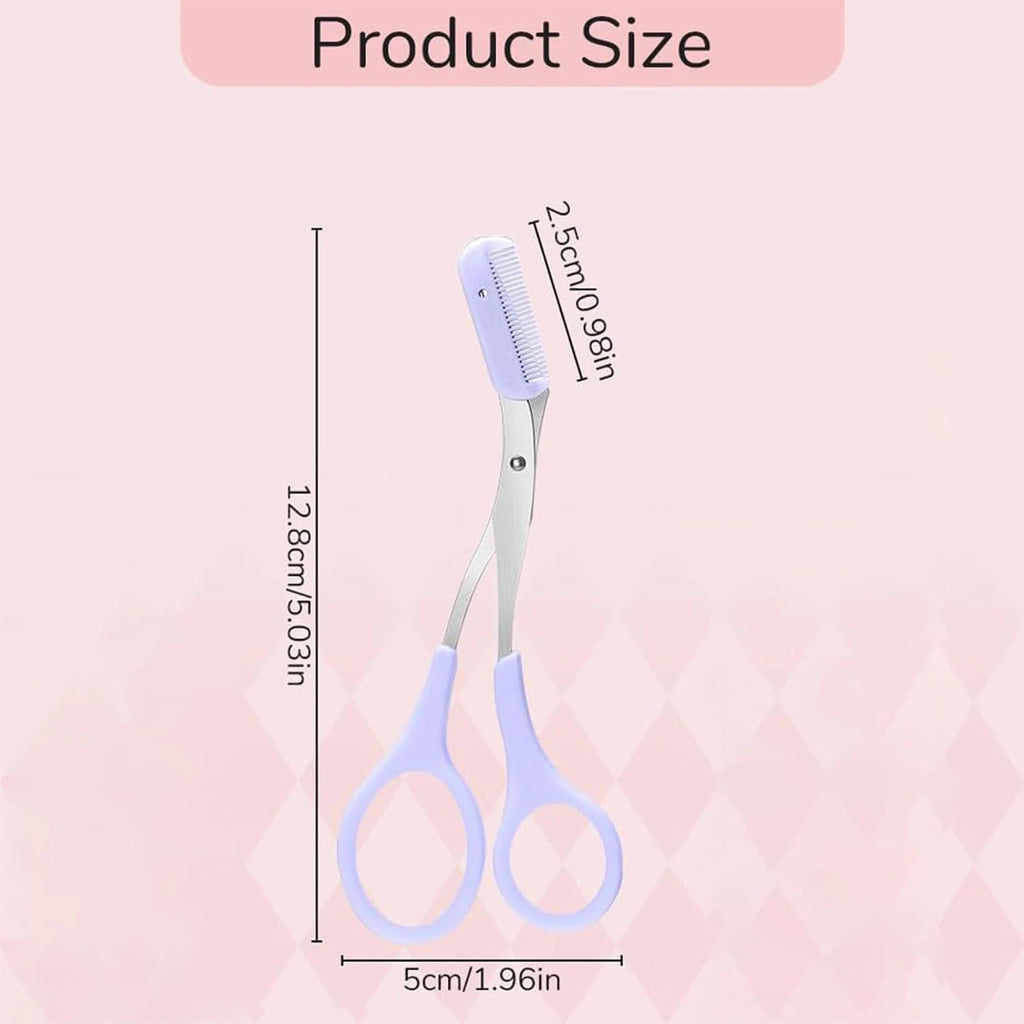 Stainless Steel Eyebrow Trimmer Scissors with Comb