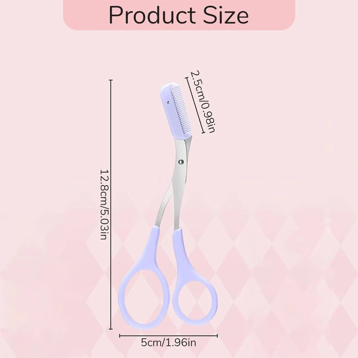 Stainless Steel Eyebrow Trimmer Scissors with Comb
