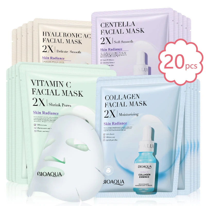 BIOAQUA Centella & Collagen Face Mask Set (20pcs)