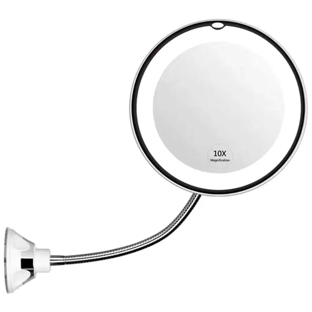 10X Magnifying LED Makeup Mirror with Flexible Gooseneck