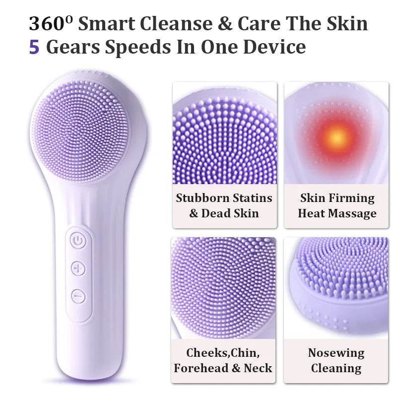 Sonic Rechargeable Waterproof Facial Cleansing Brush